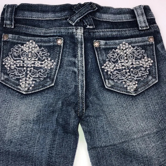 NOFUZE NWOT GIRLS JEAN DENIM BOTTOMS SHORTS CAPRIS PANTS SUMMER CASUAL SIZE 4 - Picture 2 of 7